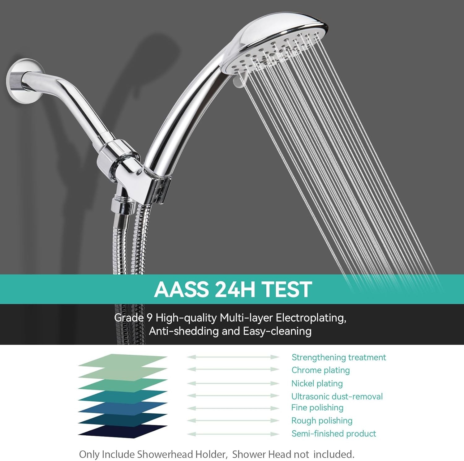 Adjustable Handheld Shower Head Holder, Universal Shower Hose and Shower Arm Mou