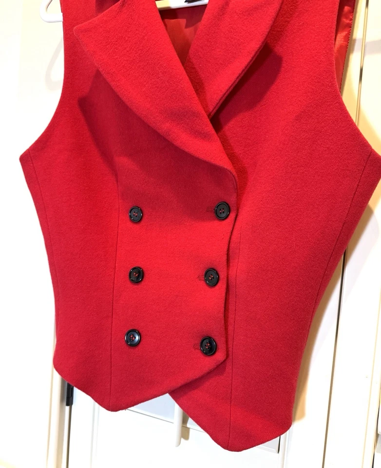 Chaleco Rojo De Colección The Limited Collection Mujer Lana Cachemira Nylon Mezcla Talla M Foto 3 de 4