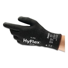 HYFLEX 822120 Cut-Resistant Gloves Size 7 Polyurethane Cut/Abrasion Black