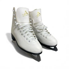 American Athletic Ice Skates Size 6 US /38 Eur. White Youth Figure Skates in VGC