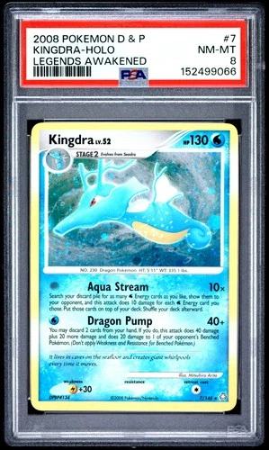 2008 POKEMON DIAMOND & PEARL LEGENDS AWAKENED #7 KINGDRA-HOLO PSA 8