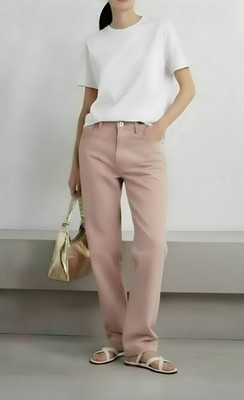 NWT RE/DONE Loose Long Slouchy Low-Rise Straight Leg Baby Rose RRP $315 SZ 30