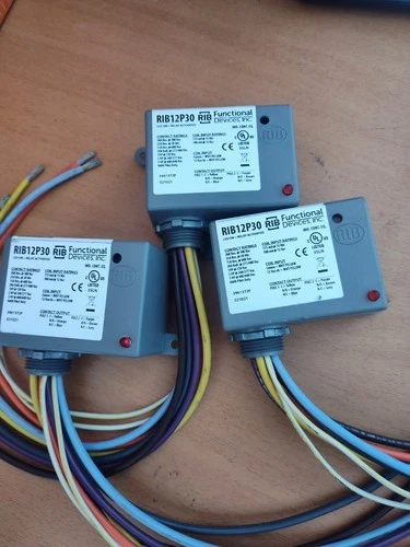3 lot of Functional Devices RIB12P30 Enclosed Relay 30A DPDT 12Vac/dc  - product listing photo