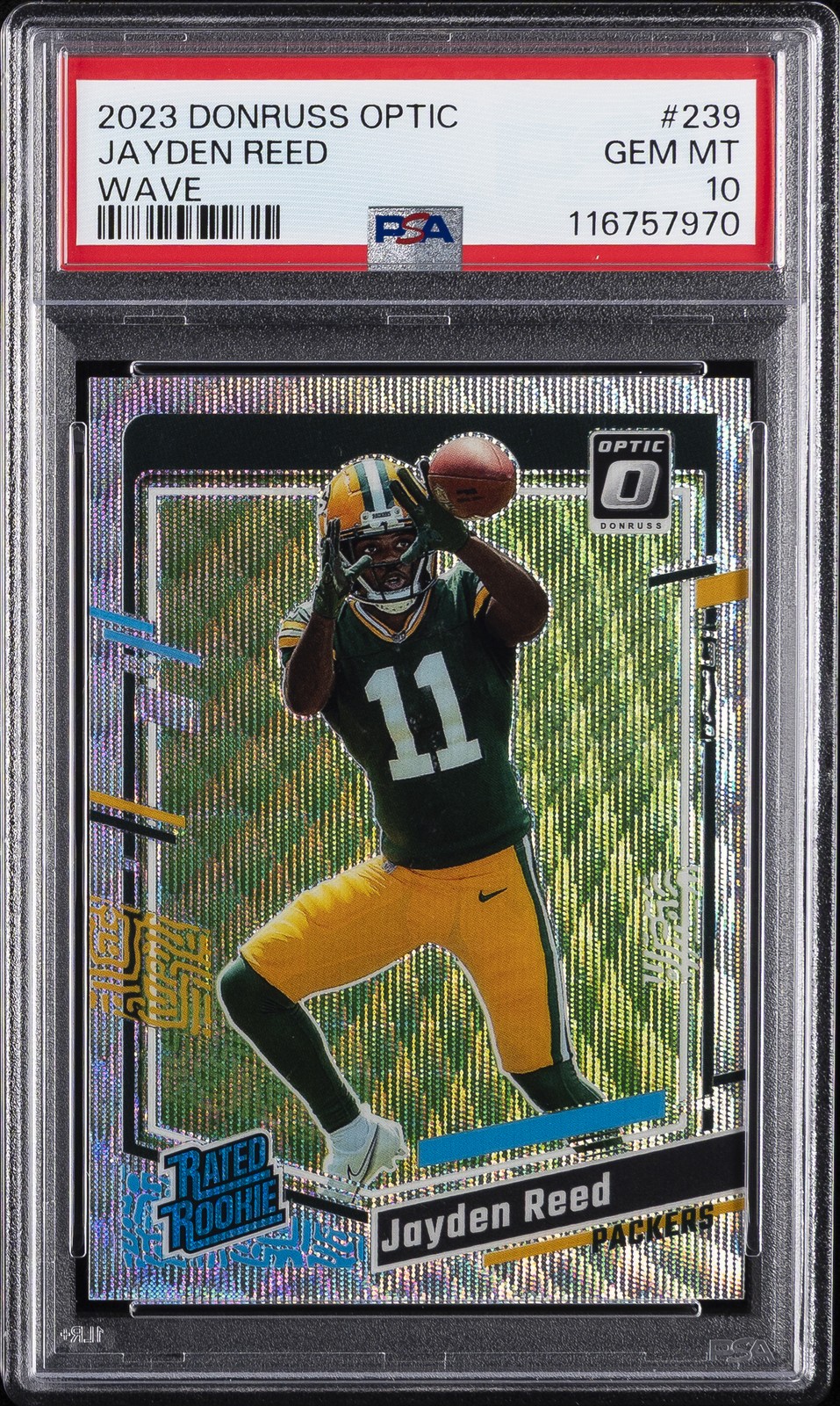 2023 PANINI DONRUSS OPTIC WAVE #239 JAYDEN REED 192/300 PSA 10