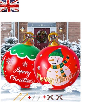 2er Pack 60CM Riesige Aufblasbare Weihnachtskugeln - Perfekt für Feste im Freien