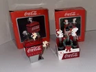 Enesco Coca-Cola Holiday Ornaments Mice-90s-VTG Lot Of 2