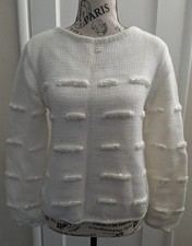 Courreges Paris Women s Vintage White Knit Sweater Size M