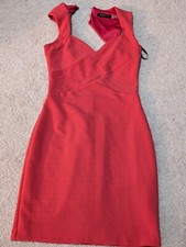 Guess Bodycon Sexy Dress Coral 4 S Stretch Spandex 