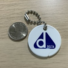 Vintage Your Keys To Delta Service White FOB Keychain Key Ring 42340