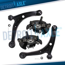 Front Steering Knuckles Wheel Hub Lower Control Arms for 2005-2008 Honda Pilot