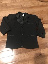 Gino Giovanni Little Kids Size 4 Black Tuxedo Jacket Wedding Formal Wear