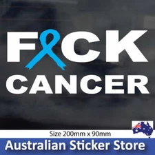 FCK CANCER car sticker decal cancer awareness sticker, blue ribbon 