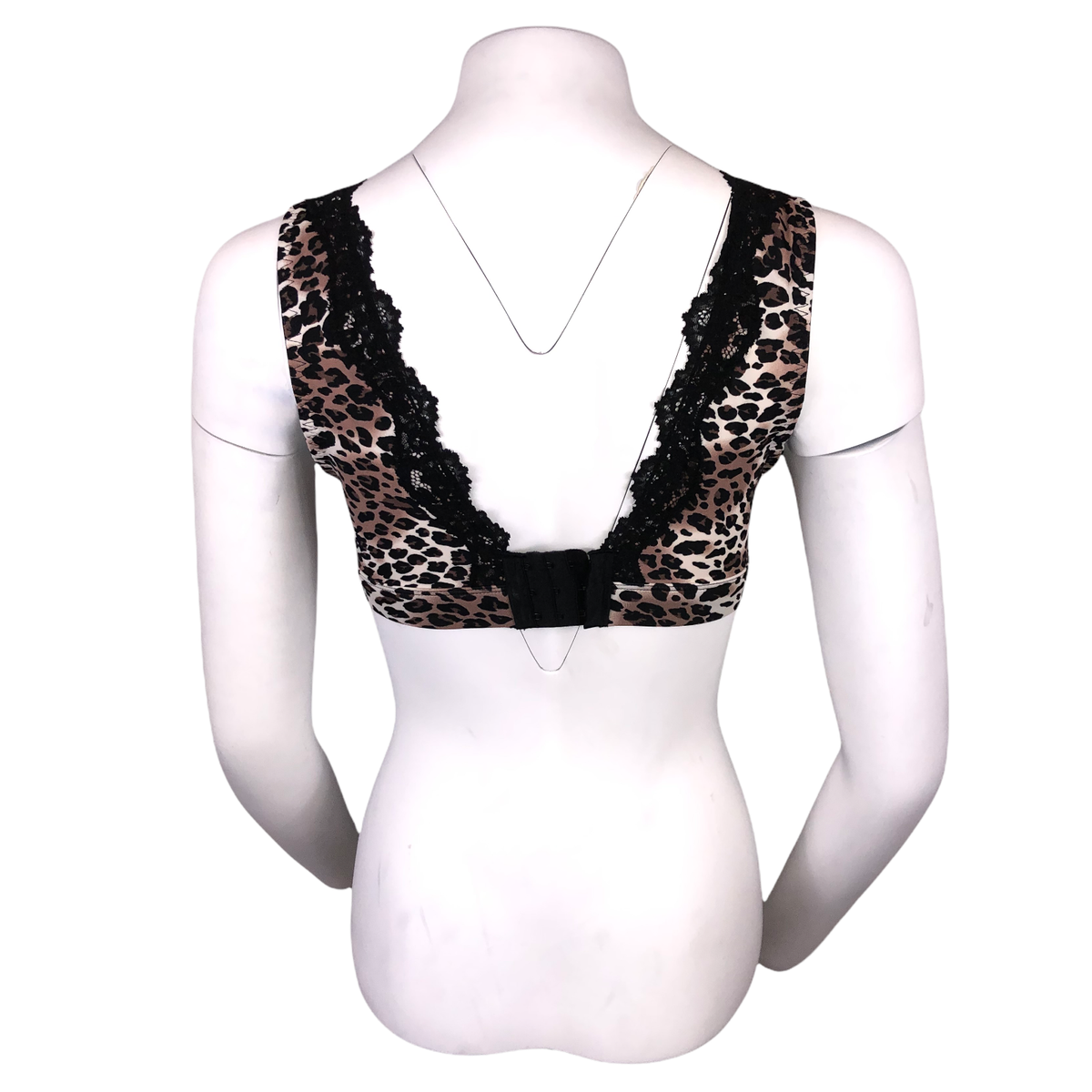 Breezies Women's Soft Micro Lace Trim Wirefree Bra Animal Printed