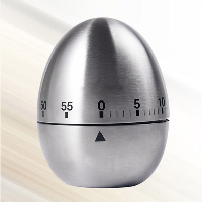  Stainless Steel Creative Mechanical Rotate Timer Egg Shape Manual Countdown