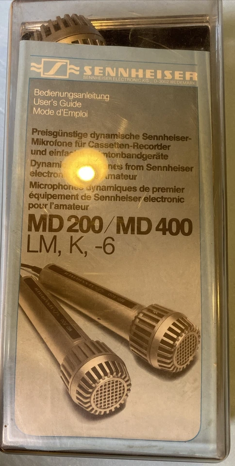 1985 VINTAGE SENNHEISER MD200 DYNAMIC OMNI MICROPHONE/BOX/CABLE - Image 3 of 4