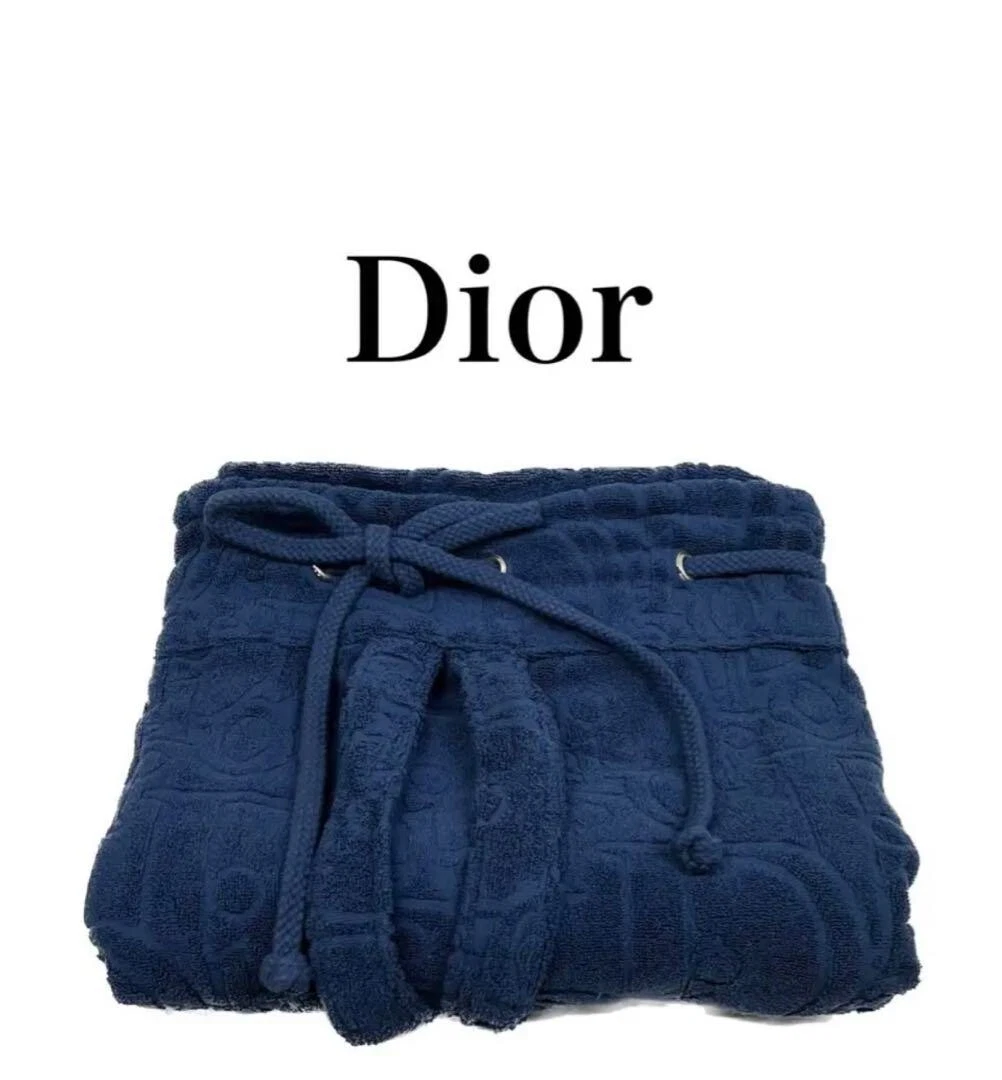 Sac à dos type serviette de plage Dior sac de plage intégré coton marine UTILISÉ