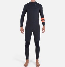 HURLEY Men's 3/2 ADVANTAGE PLUS Chest-Zip Wetsuit Black/Graphite  Size Small NWT