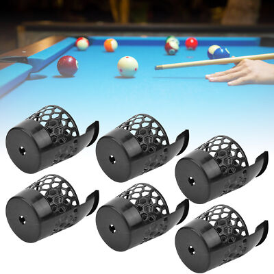 6Pcs Billiard Ball Storage Pockets Plastic Pool Table Web Baskets Drop Net Bag