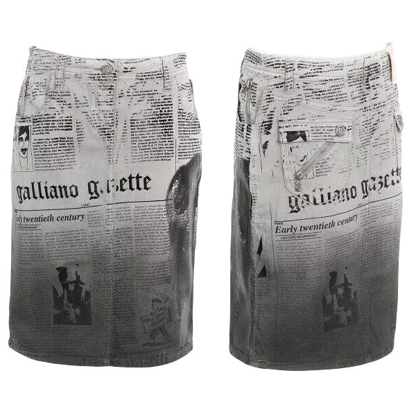 John Galliano Gazette Newspaper Print High-top Sneakers in White for Men