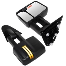 Pair Power Heated Turn Signal Tow Mirrors For 2015-2019 Chevy Silverado 2500HD