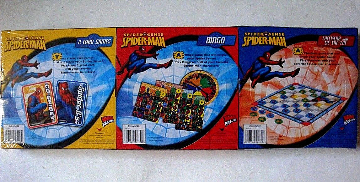 MARVEL SPIDER-MAN,3 PACK BOARD GAME SET,WITH 5 SPIDERMAN BOARD