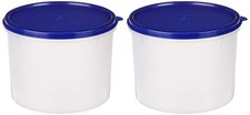 Round Plastic Container, 2.2 litres, Set of 2, Blue