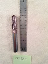 1 NEW 3/8" DIAMETER CARBIDE END MILL 4 FLUTE. BALL. 1-1/8" LOC. TICN CTD M937