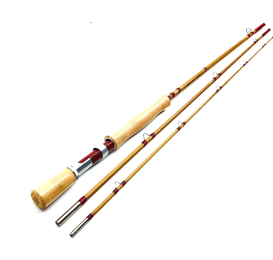 Caña de pescar de bambú hecha a mano 8'6"~7 con caña de pescar cónica/bambú vintage Foto 2 de 4