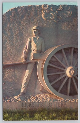 Gettysburg Pennsylvania, Ricketts Battery Monument Cemetery Ridge, VTG Postcard
