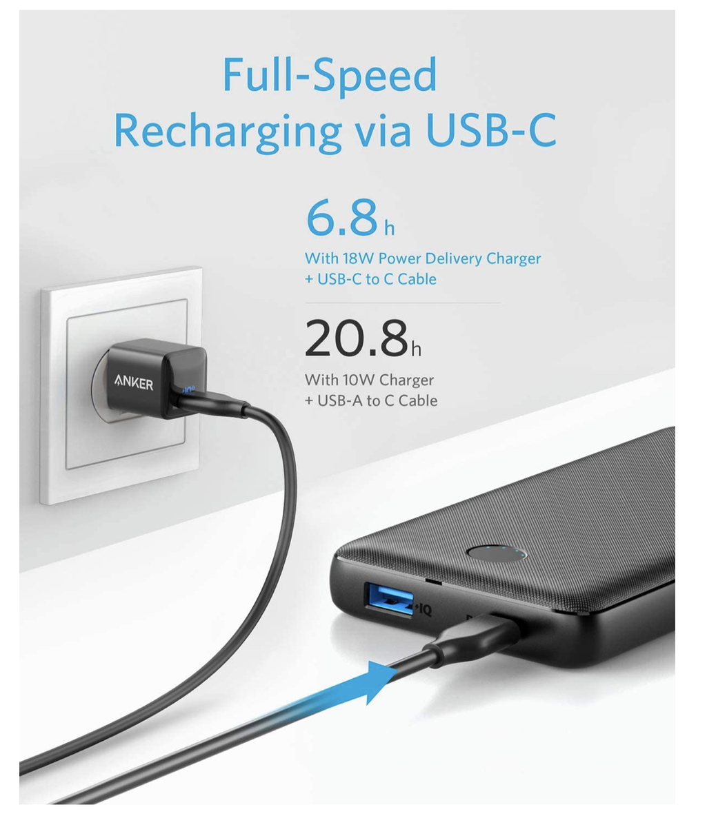 Anker Portable Charger PowerCore Essential 20000 PD (18W) Power