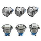 Metal Push Button Switch Momentary Stainless Steel Waterproof Round 16mm 19mm