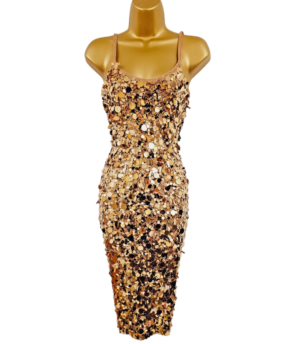 Aliexpress Gold Sequin Dress Champagne 1950s Sequined Off-Shoulder Dress