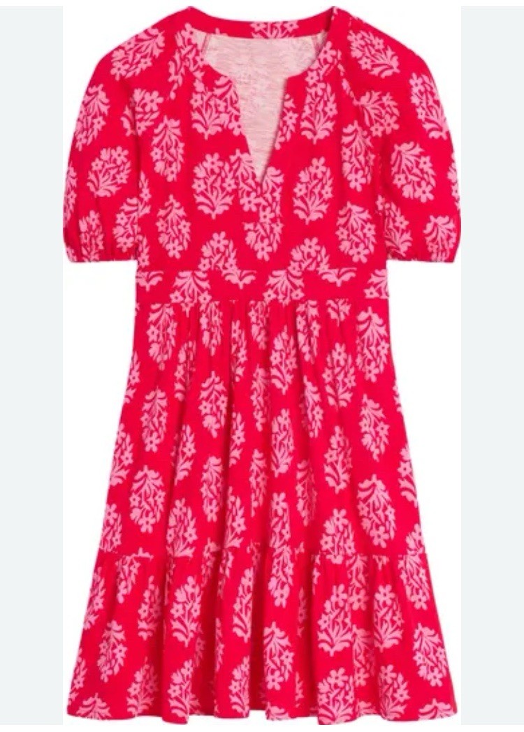 Boden Piper Short Jersey Dress US Size 10 Red Pink | eBay
