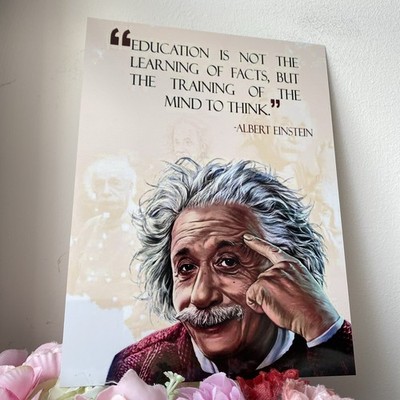 Albert Einstein Unikat lebendiges Blechschild