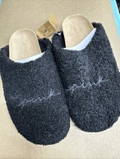 VS pink cozy sherpa hard bottom clogs brand new size medium 7/8 black logo