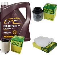 Mann Inspektionspaket 5L Mannol Energy 5W-30 FüR VW Golf VI 1.4 TSI 1.2 Audi A3