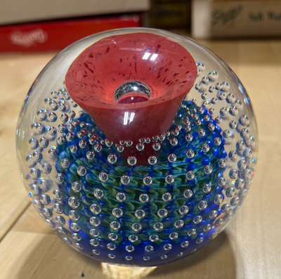 Kosta Boda Monica Backstrom SIGNED numbered Blue Blown Glass Paper