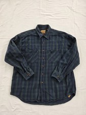 Vintage St. John's Bay Heavyweight Flannel Mens size Xl, Plaid Blue and Green