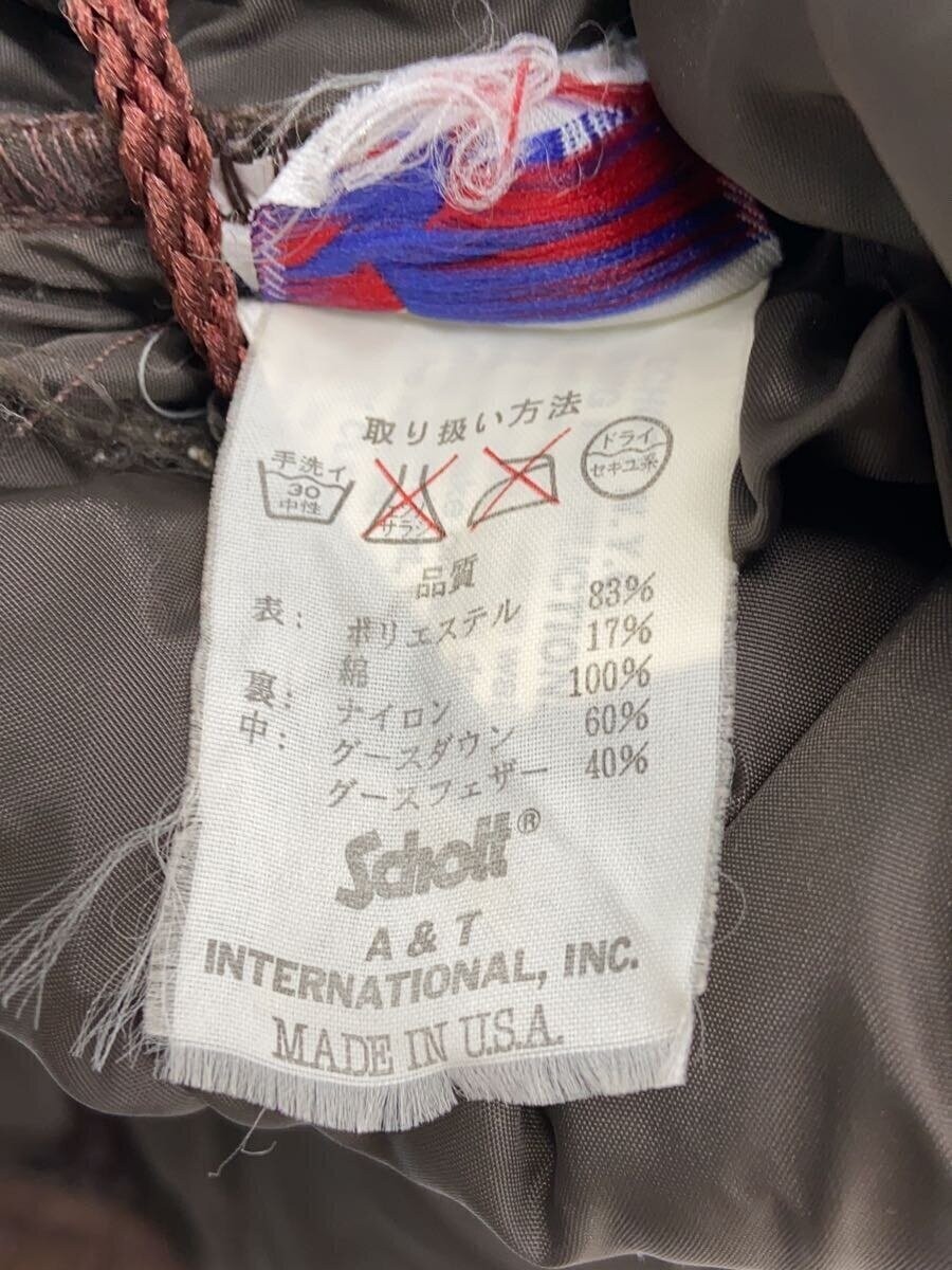 Schott Down Jacket M Nylon Brown - image 4