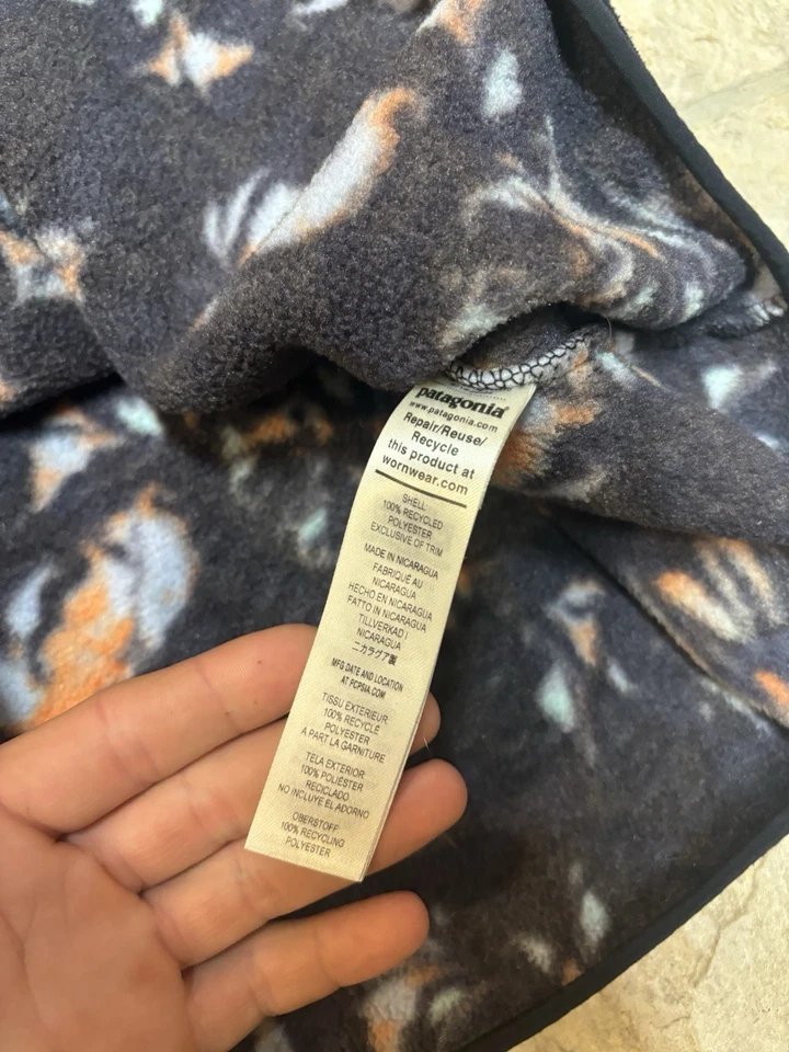 Patagonia Mujer Ligero Synchilla Snap T Floral Remolino Talla XL Foto 4 de 4