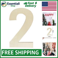 Versatile 12-Inch Wooden Number 2 - Perfect for Crafts  Home Decorations