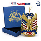 250th Anniversary 1776-2026 Patriotic Eagle Christmas Ornament Zinc Alloy