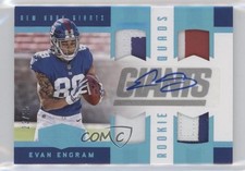 2017 Panini Plates & Patches Rookie Quad Materials 23/25 Evan Engram Auto xr1