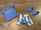 Vintage Mattel Barbie Ken Doll Clothes Shirt Shorts Shoes Set Lot