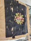 Needlepoint Canvas Pillow Chair Seat Multi Color  22"x22"  VTG Black — photo 3