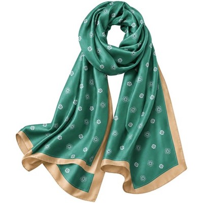 Silk-Feel Scarf for Women, Satin Travel Scarves, Large Fashion Shawl Wrap
