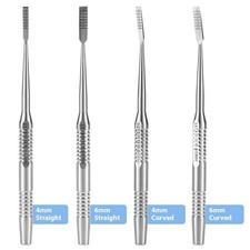 Juego de 4 piezas de cuchillo de hueso recto/curvo instrumento periodontal autoclave oral dental