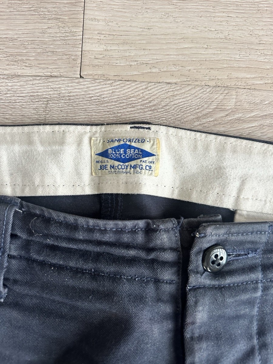 The Real McCoy's Pants Mens 36x28 Joe McCoy Blue Seal Chino Japan