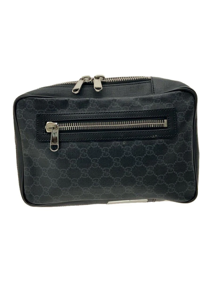 GUCCI Sac Taille Corps GG Supreme Noir Intérieur Saleté Sensation d'Utilisation Occasion