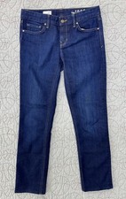 Gap 1969 Womens Straight Jeans Dark Wash Denim 5-Pocket Button S364618 27 R